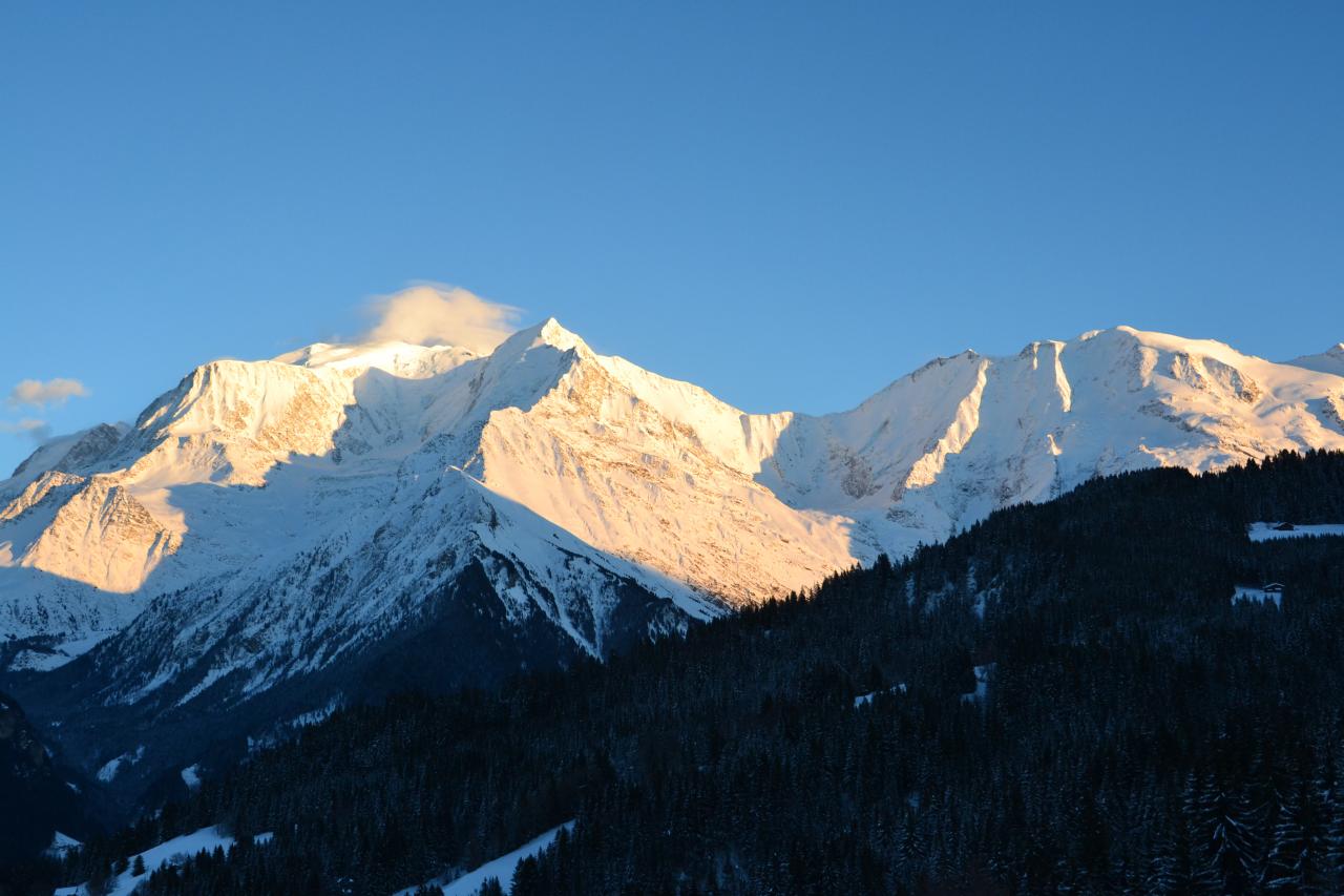 coucher du soleil sur le Mont Blanc